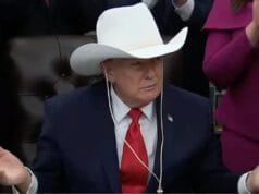 President Donald Trump Poses in Large White Cowboy Hat as Epstein Photos Spark New Questions