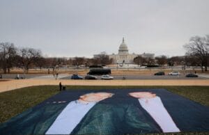 TrumpβEpstein Image Displayed in Washington Protest