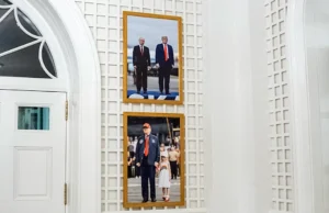 Trump Hangs Putin Portrait in White House Palm Room Above Granddaughterβs Photo, Sparking Global Outrage